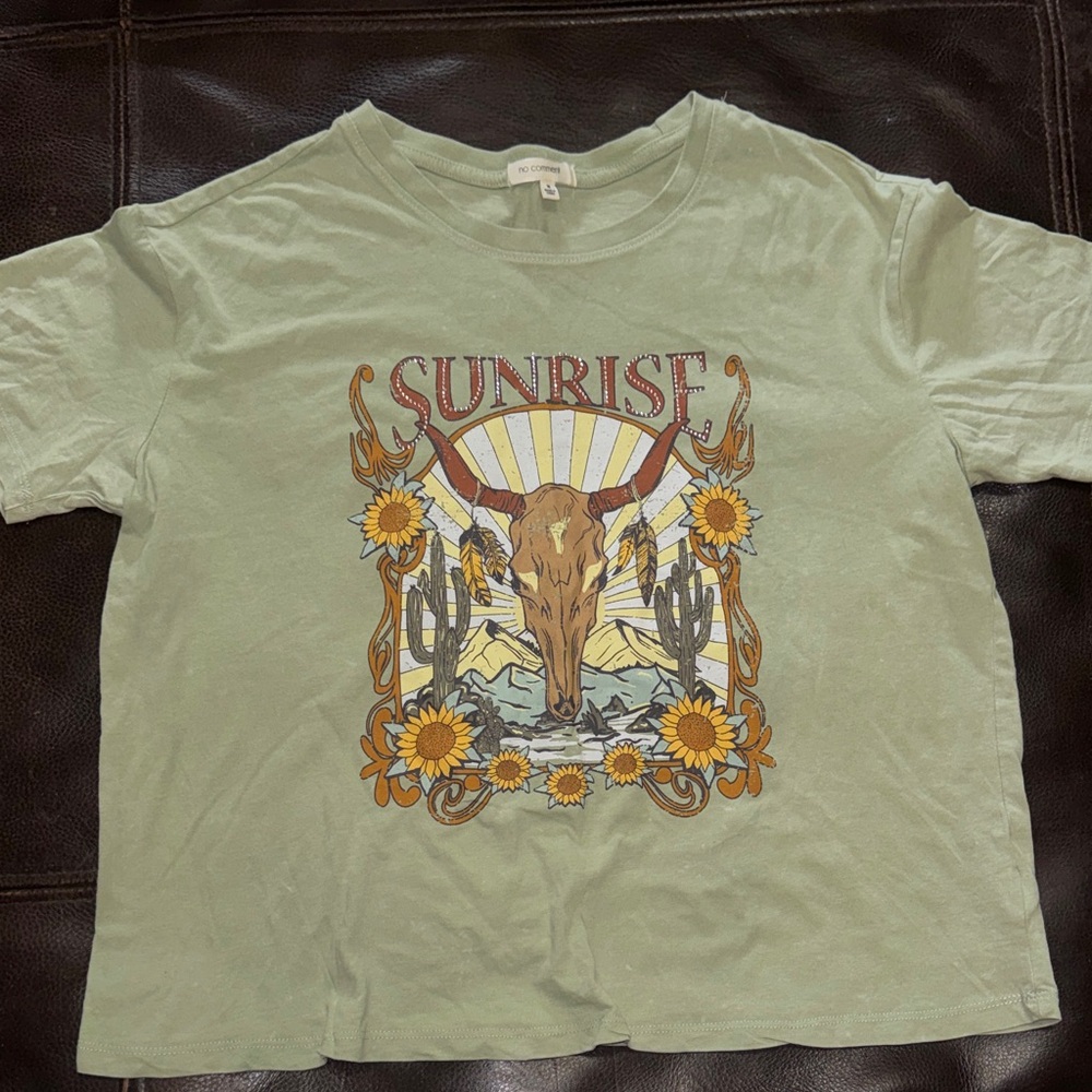 Sunrise Graphic Olive Green Tee